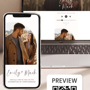 Wedding Electronic Invitation Wedding Modern Photo Invite RSVP Card