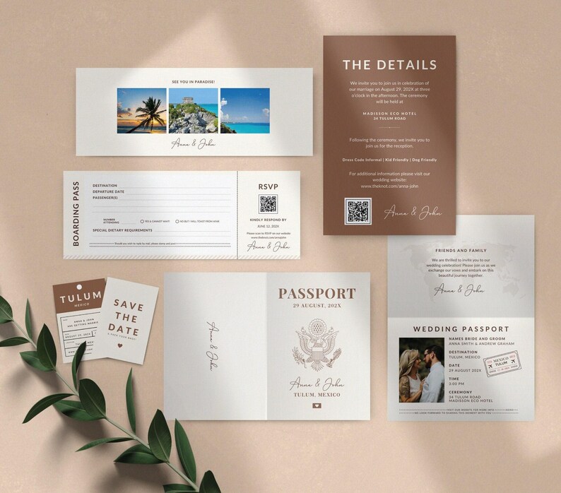 Passport Template Invitation Passport Wedding Custom Boarding Pass Template DIY