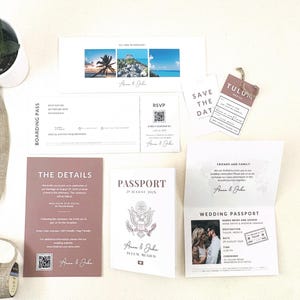 Destination Wedding Invitation Passport Template Boarding Pass Invitation
