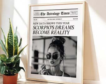 SCORPIO Wall Art Gift for Scorpio Birthday Gift BFF Zodiac Gift Scorpio Poster Wall Art Birthday Gifts Women Scorpio Aesthetic Decor Scorpio