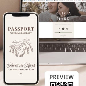 RSVP Guest Tracking National Park Themed Wedding Custom Invite Canva