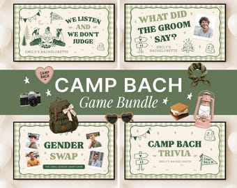 Last Trail Before the Veil Bachelorette Game Bundle Camp Bach Bachelorette Theme Camp Bach Girl Trip Game Most Likely Hen Party Canva Game