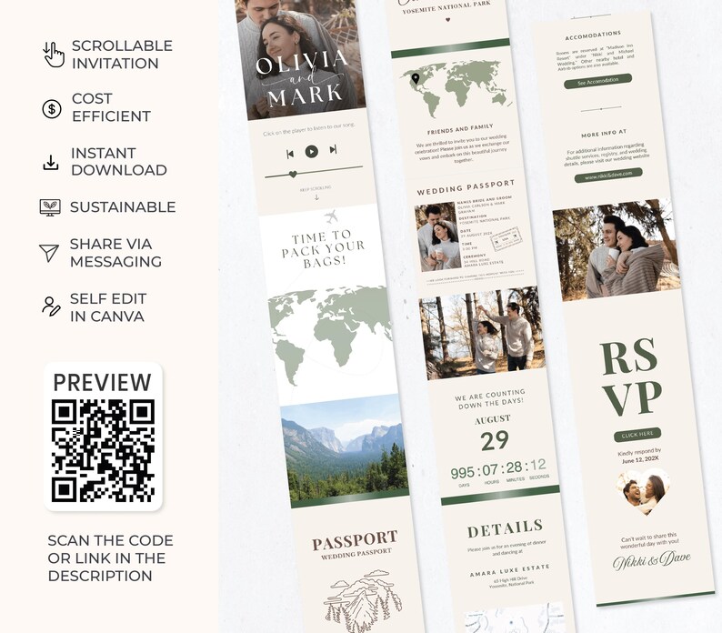 National Park Wedding Invitation National Park Destination Wedding Park