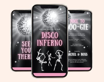 Disco Party Invitation Disco Editable Halloween Party Invitation Disco Digital Invitation Disco Party Invite Printable Halloween Party Canva