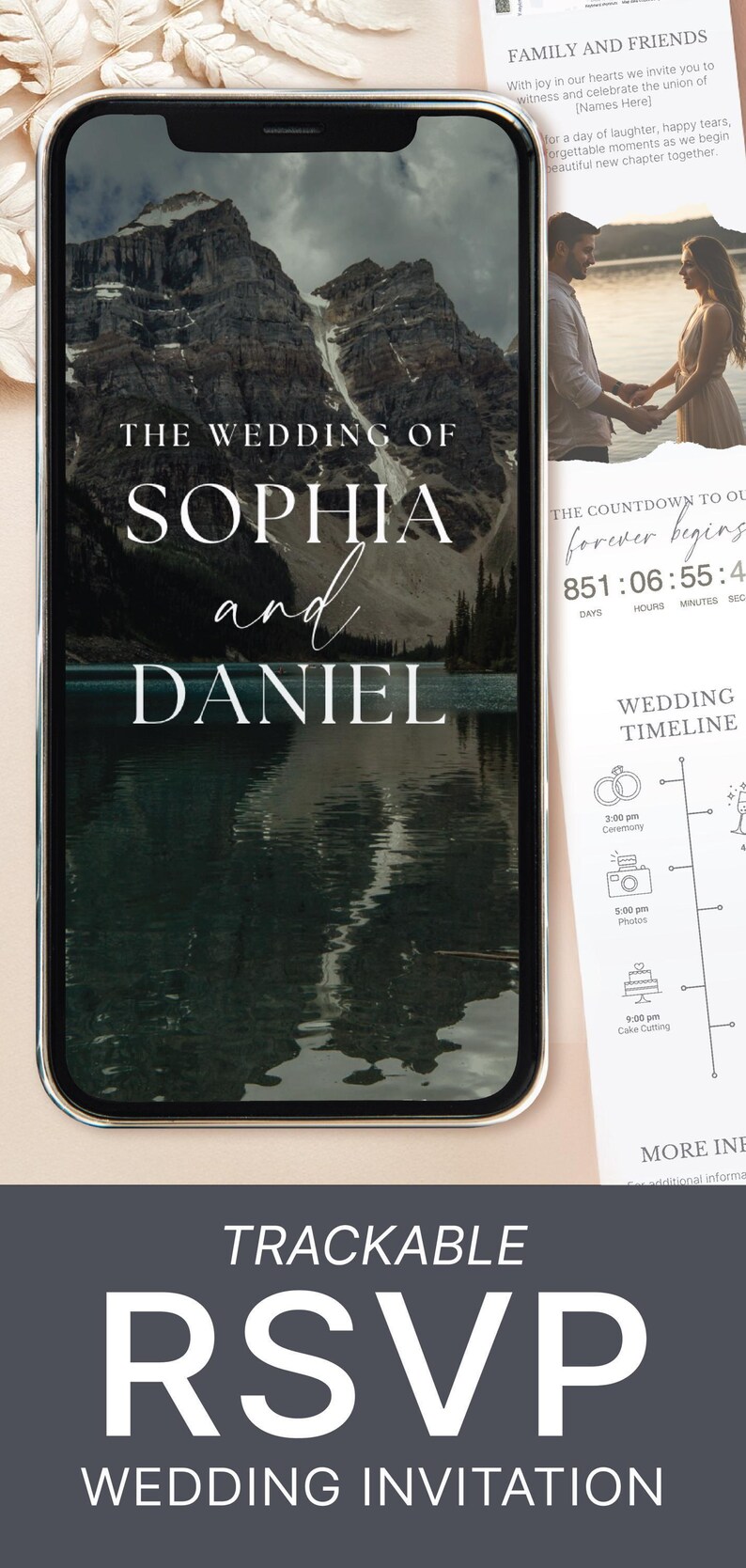 Web Invitation Canva RSVP Tracker Wedding Website Template