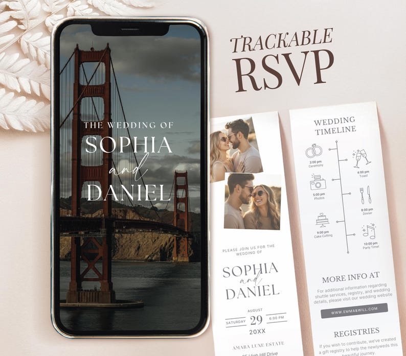 Wedding Website Invitation Template Canva Photo Wedding Invitation