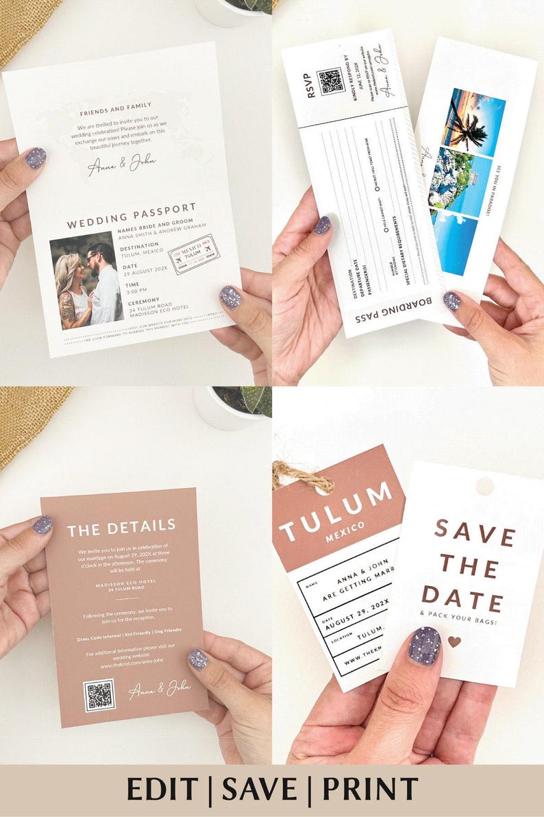 Passport Editable Template Passport Printable Invitation Passport Template Canva Invite