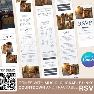 Digital Wedding Website RSVP Invitación Boda Digital Boda Pagina Editable
