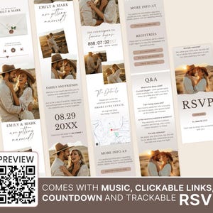Wedding Invite Template Digital Wedding Announcement Minimalist