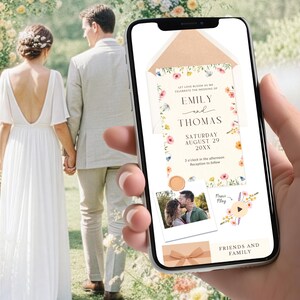 Spring Wedding Website Invitation Wildflower Wedding Invitation Digital