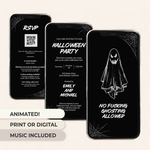 Modèle d&#39;invitation d&#39;Halloween personnalisé Invitation à une fête d&#39;Halloween à imprimer Déguisements et cocktails sur invitation numérique Invitation à une fête d&#39;Halloween numérique