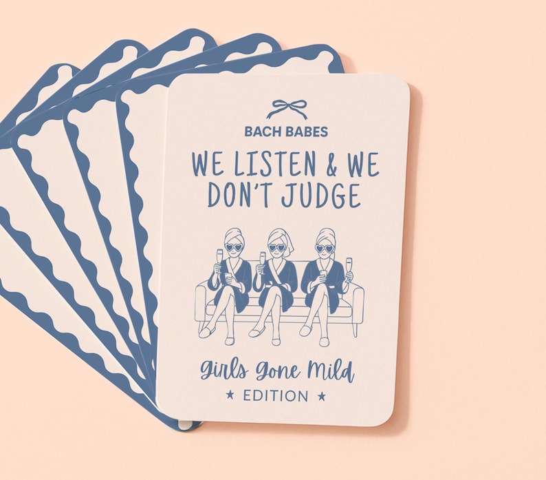 Blue Girls Gone Mild Bachelorette Games Bach Party Game Printable