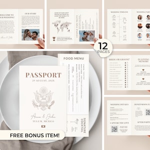 wedding Passport Program Wedding Order of Event Booklet Wedding Planning Destination Canva