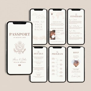 Wedding Passport Invitation Digital Animated Destination Wedding Invite Travel Wedding Electronic Invitation Wedding RSVP Digital Boarding