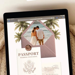 Passport Wedding Website with RSVP Template Destination