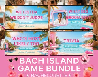 Bach Island Bachelorette Game Bundle Island Theme Funny Bach Games Hen Do Party What Did the Groom Say Trivia Who Is Most Likely Game Night