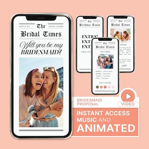 Bridesmaid Proposal Card Canva Bridesmaid Proposal Newspaper Bridesmaid Proposal Video Bridesmaid Proposal Idea Unique Proposal Bridesmaid
