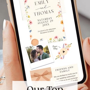 Spring Wedding Website Invitation Wildflower Wedding Invitation Digital