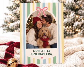 Unique Family Photo Card Printable Holiday Card Editable Template Christmas Photo Card DIY Family Greeting Custom Card Year in Review 2026