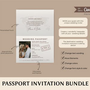 Passport Editable Template Passport Printable Invitation Passport Template Canva Invite
