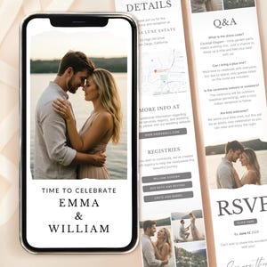 CANVA Wedding Invitation With Trackable RSVP Wedding Announcement Elegant Invitation
