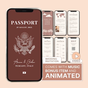 Destination Wedding Invitation Passport Wedding Invite Digital Wedding Invite Digital Passport Wedding Destination Europe Invitation Wedding