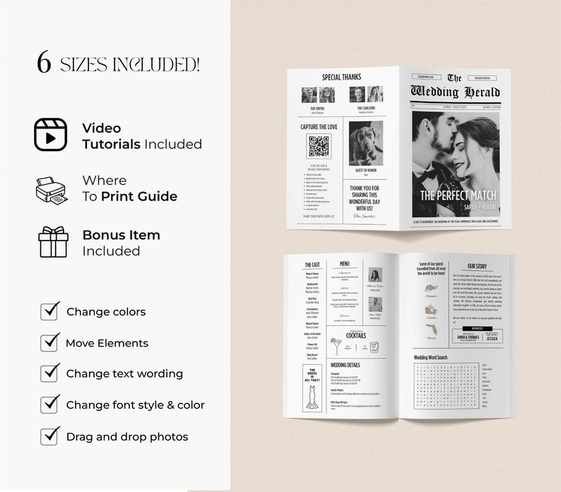 Wedding Unique Idea Wedding Decor Modern Wedding Itinerary Template Wedding Keepsake