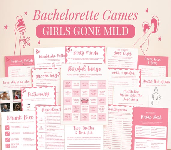 Girl Gone Mild Bachelorette Party Game Printable Game Bach Trip Game Adult Hens Party Printable Games Fun Bachelorette Trip Game Bundle Pink