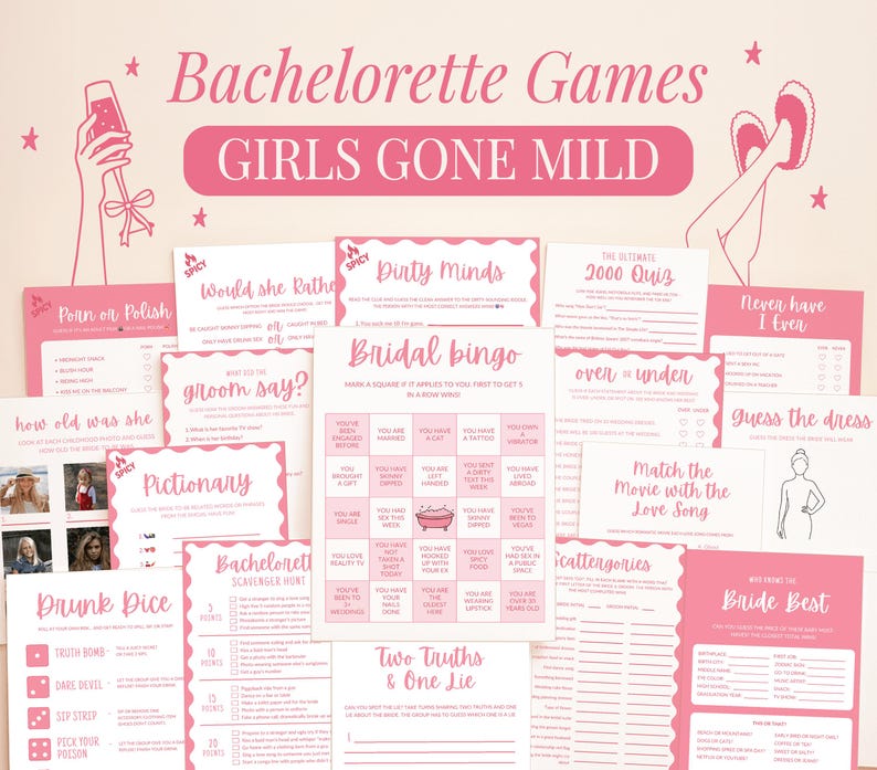 Girl Gone Mild Bachelorette Party Game Printable Game Bach Trip Game Adult