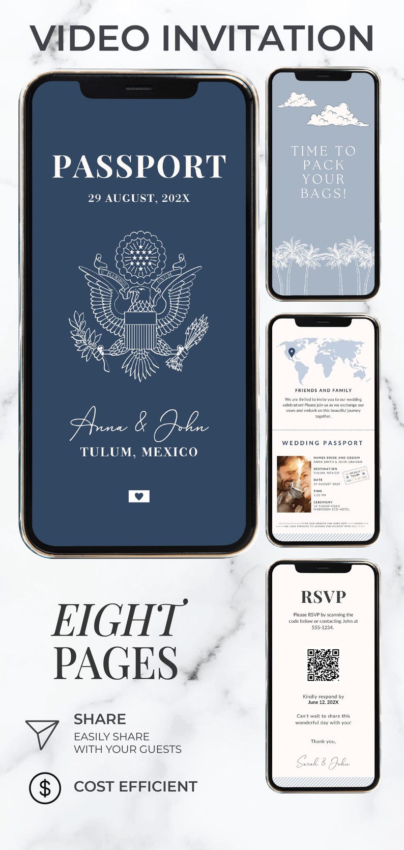 Wedding Passport Invitation Digital Save The Date Wedding Boarding Pass Custom