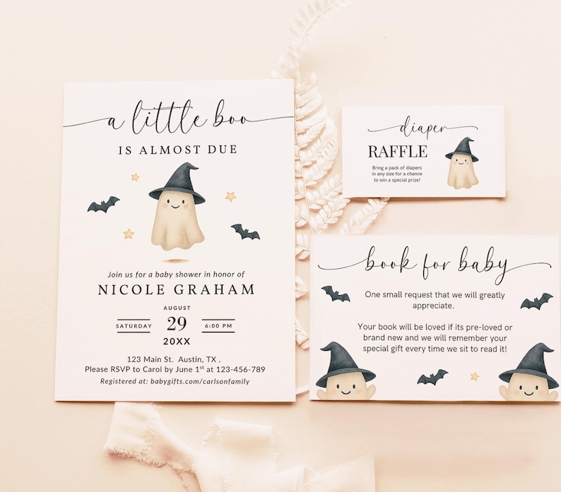 Halloween Baby Shower Invite A Little Boo Baby Shower Invite Editable