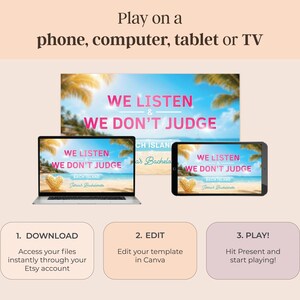 Bach Island Game Bachelorette Party Game Icebraker We Listen & We Don't Judge Game Bachelorette Island Activity Friends Game Reality TV Bach image 10