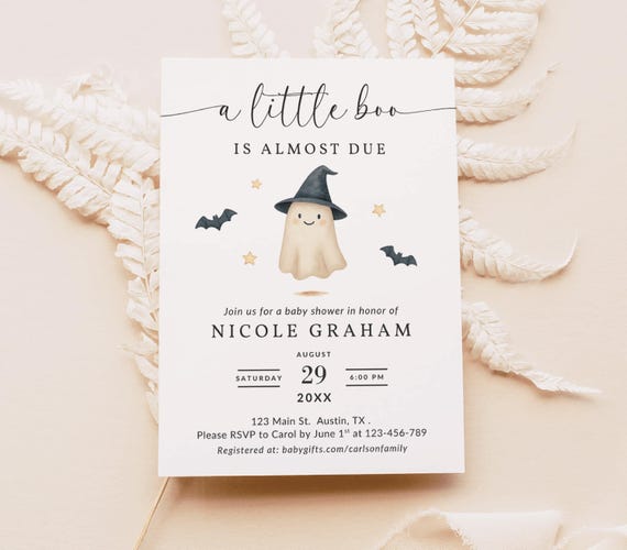 Little Boo Halloween Baby Shower Invitation Ghost Baby Shower Invite  Halloween Baby Shower Invite A Little Boo Baby Shower Invite Printable