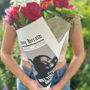Printable Bridal Proposal Newspaper Template Bridesmaid DIY Proposal