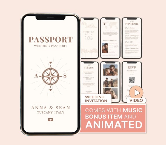 Destination Wedding Invitation Passport Wedding Invite Digital Wedding Invitation Template Passport Destination Wedding Digital Passport