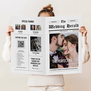 Wedding Newspaper Template Wedding Day Program Template Wedding