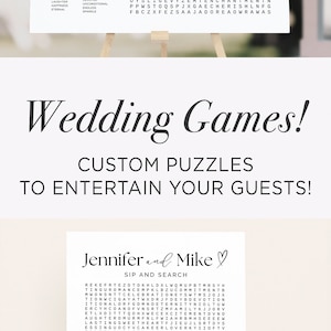 Custom Wedding Word Search Game Sip and Search Wedding Word Search Printable