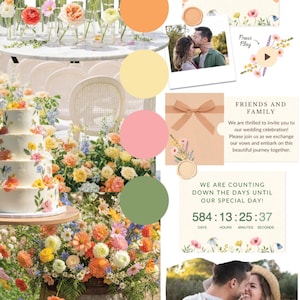 Pastel Floral Wedding Website RSVP Trackable Floral Wedding Template