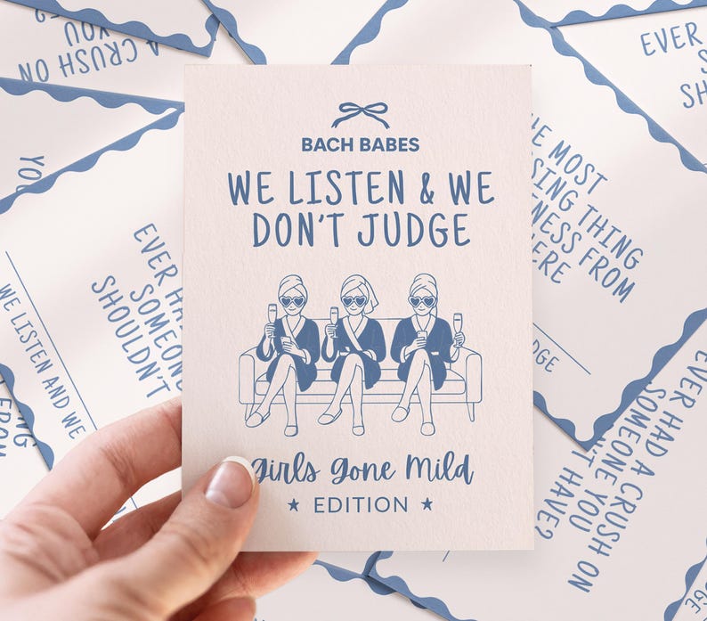 Blue Girls Gone Mild Bachelorette Games Bach Party Game Printable
