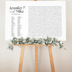 Custom Wedding Word Search Game Sip and Search Wedding Word Search ...