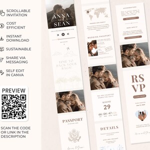 Passport Wedding Invitation Digital Wedding Invite Wedding Invitation Card