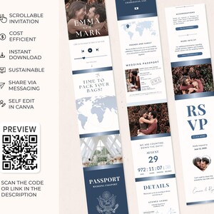 Wedding Invitation Digital Save the Date Destination Wedding Track RSVP Wedding Guest Info Package Destination Wedding Boarding Pass Invite image 2