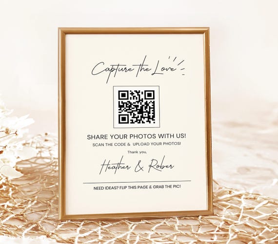 Wedding Photo QR Code Wedding QR Code Sign Photo Upload QR Code Template Wedding Pictures Custom Sign For Guest Photo Sharing Reception Day