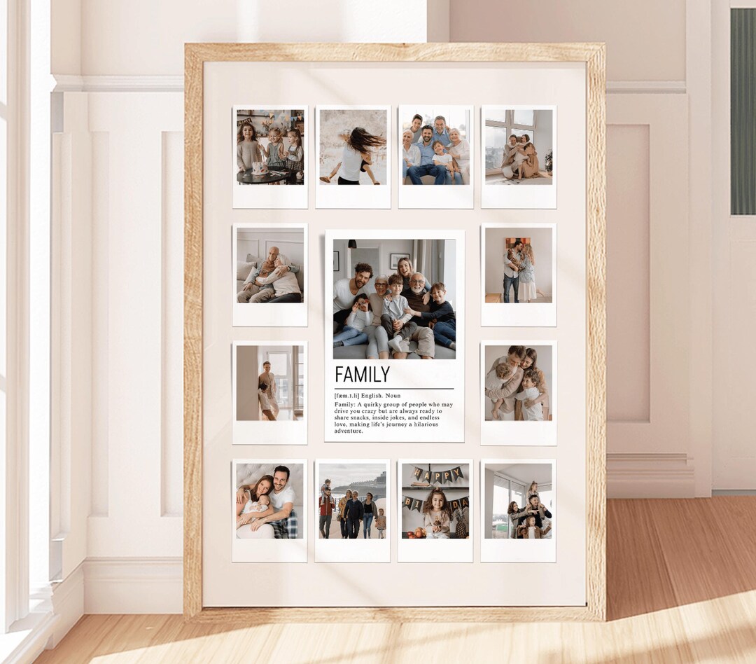 Printable Family Photo Collage Custom Family Definition Wall Art Gift ...