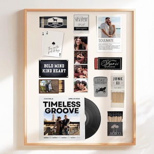 Plantilla de arte de caja de cerillas personalizada, impresión de caja de cerillas, plantilla de caja de cerillas en blanco, póster de cerillas personalizado, regalo de aniversario de 1 año para novio Canva