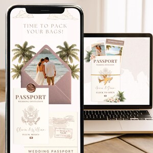 Passport Wedding Website with RSVP Template Destination