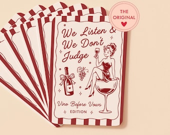 Vino Before Wine Bachelorette Game Printable We Listen We Don’t Judge Game Vineyard Wine Tasting Bach Party Game Canva Bach Party Wine Theme