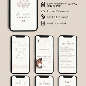 Wedding Passport Invitation Digital Animated Destination Wedding Invite