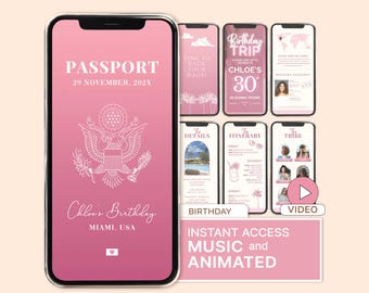 Girl Birthday Trip Itinerary Beach Trip Itinerary Birthday Party Invite 30th Birthday Trip Miami Invitation Girl Trip Invite Weekend Trip