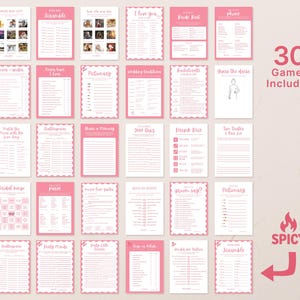 Hens Party Printable Games Fun Bachelorette Trip Game Bundle Pink